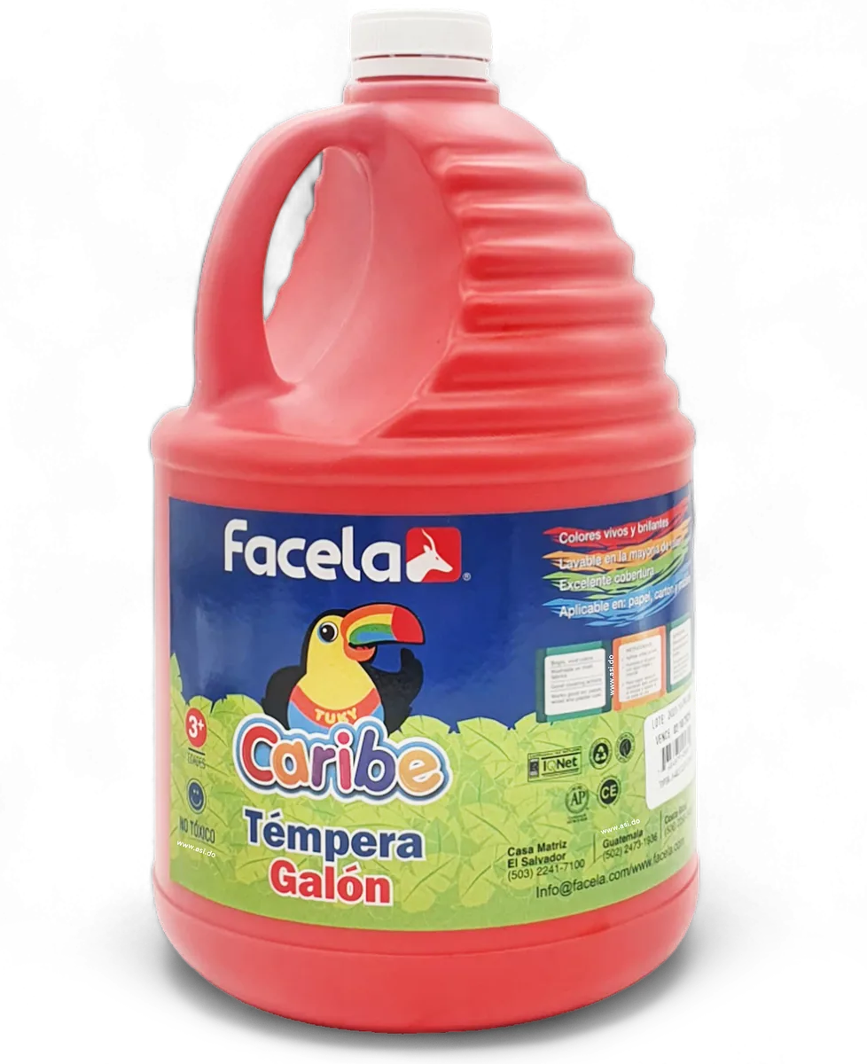 Galón de Pintura Témpera Lavable, Rojo