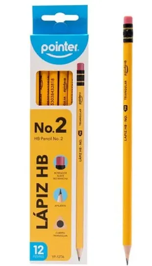 Lápiz HB #2 Amarillo Pointer YP-12HA, 12 unidades
