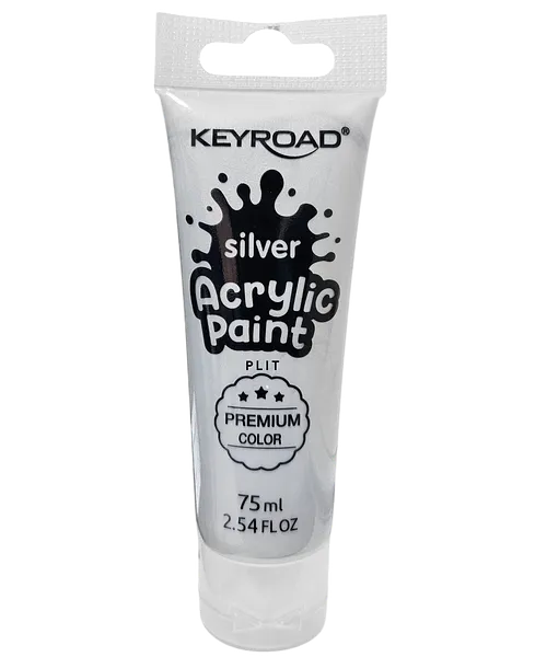 Pintura Acrílica Plateada Metálico 75 ml - Keyroad KR972212