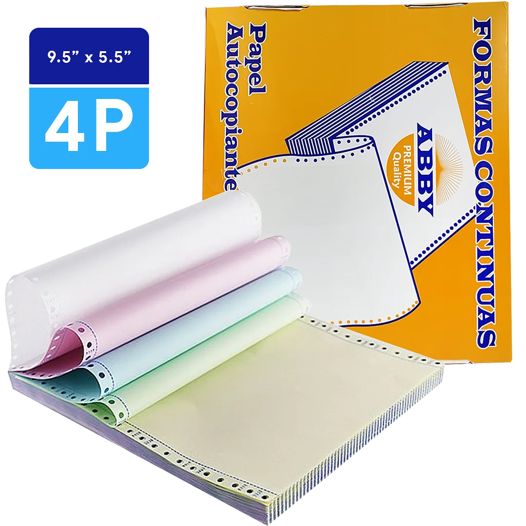 Papel Continuo ABBY 9.5" x 5.5" - 4 Partes NCR