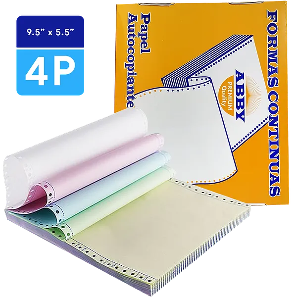 Papel Continuo ABBY 9.5" x 5.5" - 4 Partes NCR