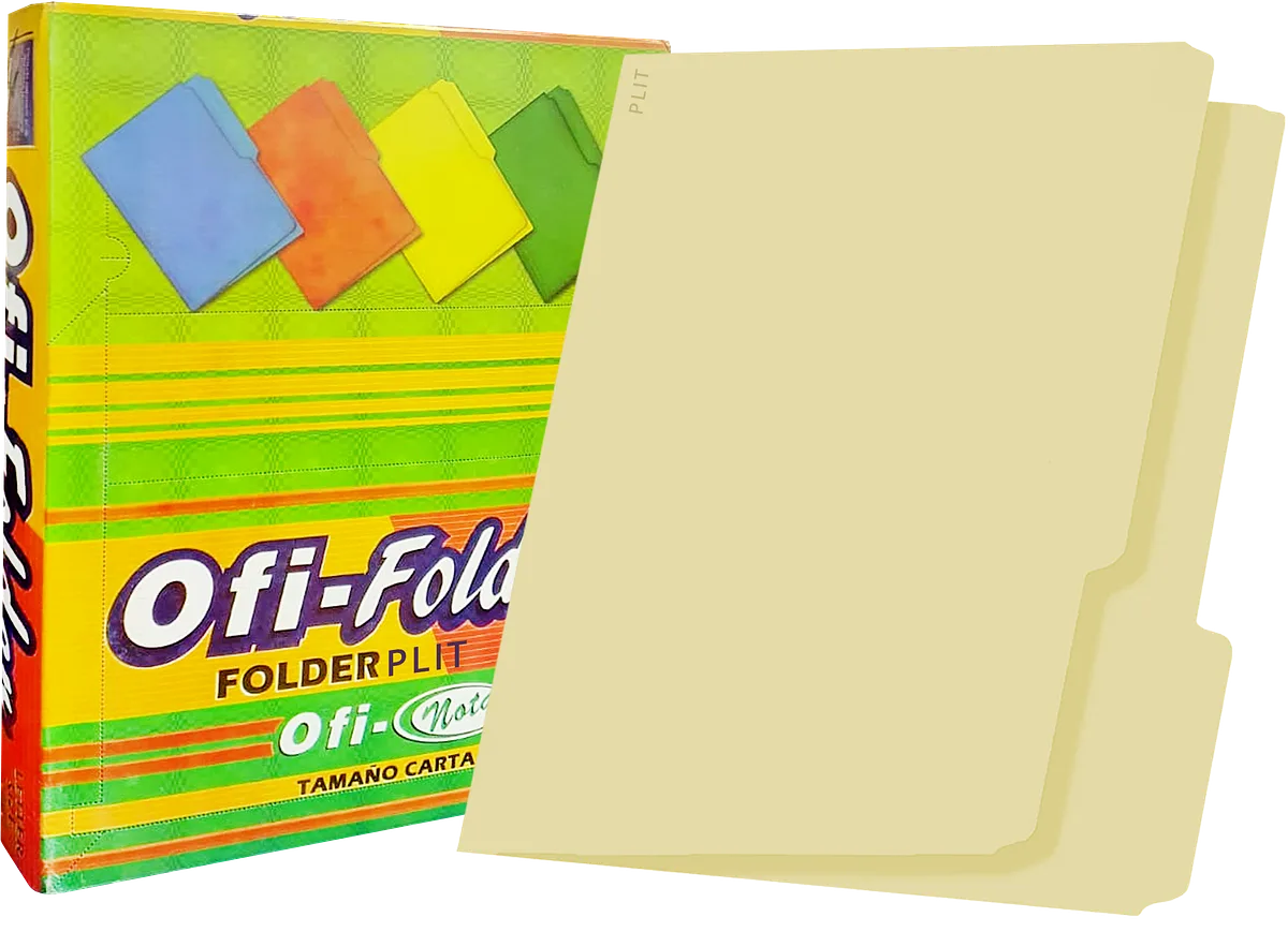 Folders Amarillo Pastel 8.5" x11", 100 pcs - Ofi-Nota 5018025