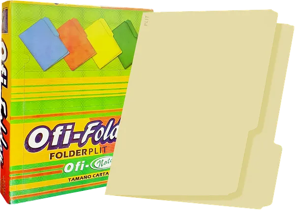 Folders Amarillo Pastel 8.5" x11", 100 pcs - Ofi-Nota 5018025