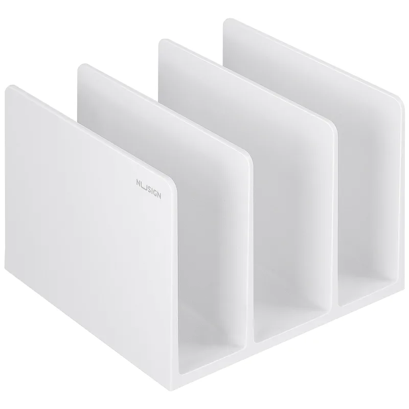 Porta Revista Vertical Plástico 3/1, Blanco Mate - Deli Nusign NS006