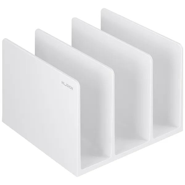 Porta Revista Vertical Plástico 3/1, Blanco Mate - Deli Nusign NS006