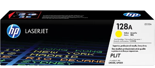 Original: Toner HP 128A (CE322A) Amarillo para Impresoras LaserJet Pro CP1525, CM1415