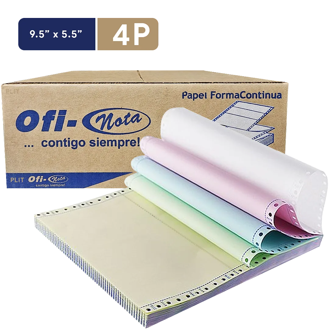 Papel Continuo OFINOTA 9.5" x 5.5" - 4 Partes NCR