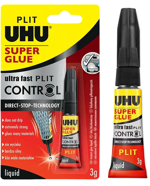 Pegamento Instantáneo UHU Super Glue Control, Extra Fuerte (Coqui) 3gr