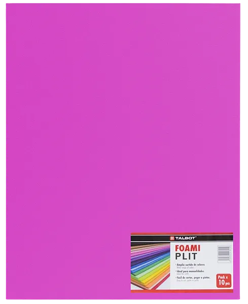 Cartulina Foami Liso 20" x 28" Rosado, 10 pcs