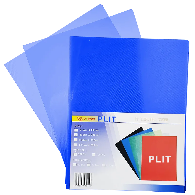 Cubierta para Encuadernar Plástica, Azul Transparente (Binding Cover)