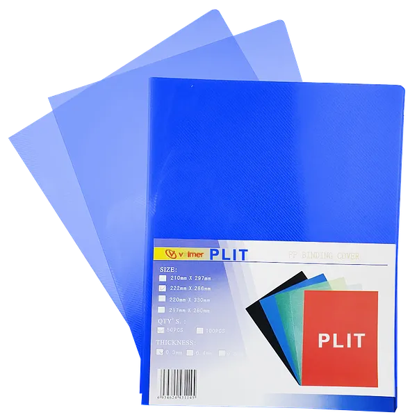 Cubierta para Encuadernar Plástica, Azul Transparente (Binding Cover)