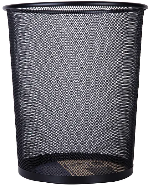 Cesto Circular Mediano 13.6" de Malla Metálica, Negro