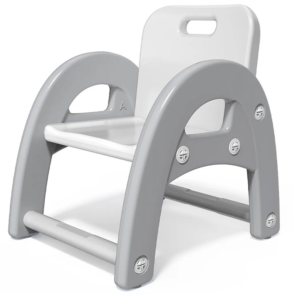 Silla Infantil Plástica para Niños, Gris - Deli Kids Chair 50144