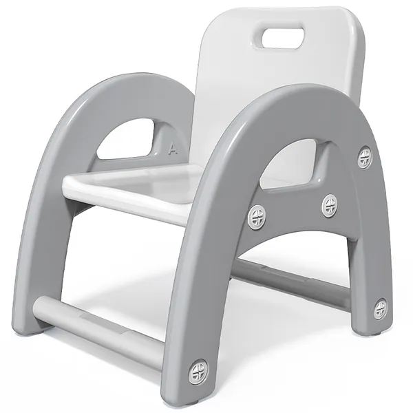 Silla Infantil Plástica para Niños, Gris - Deli Kids Chair 50144
