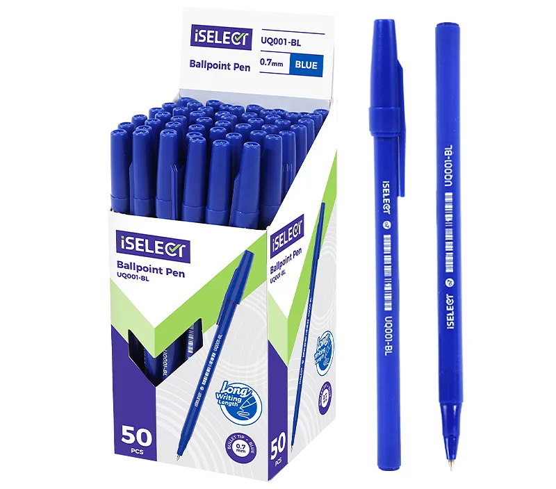 Bolígrafo Azul Deli iSelect UQ001-BL con Punta 0.7 mm, 50 Lapiceros