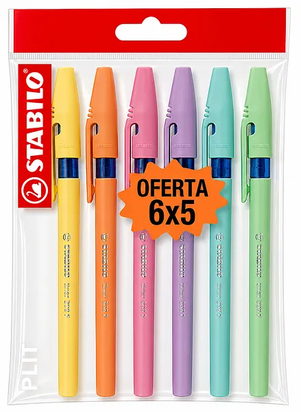 Set de Bolígrafos STABILO Liner F Pastel (Compra 5 + 1 Gratis)