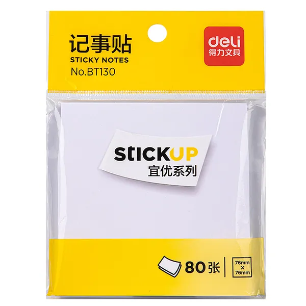 Nota Adhesiva (Post-it) 3" x 3" Blanco, 80 Hojas
