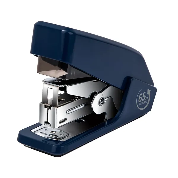 Grapadora Pequeña 65% Menos Esfuerzo, 25 Hojas, Azul - Deli Effortless 0466