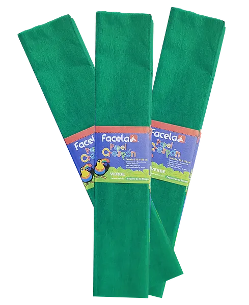 Papel Crepé Verde, 150 cm - 10 pcs