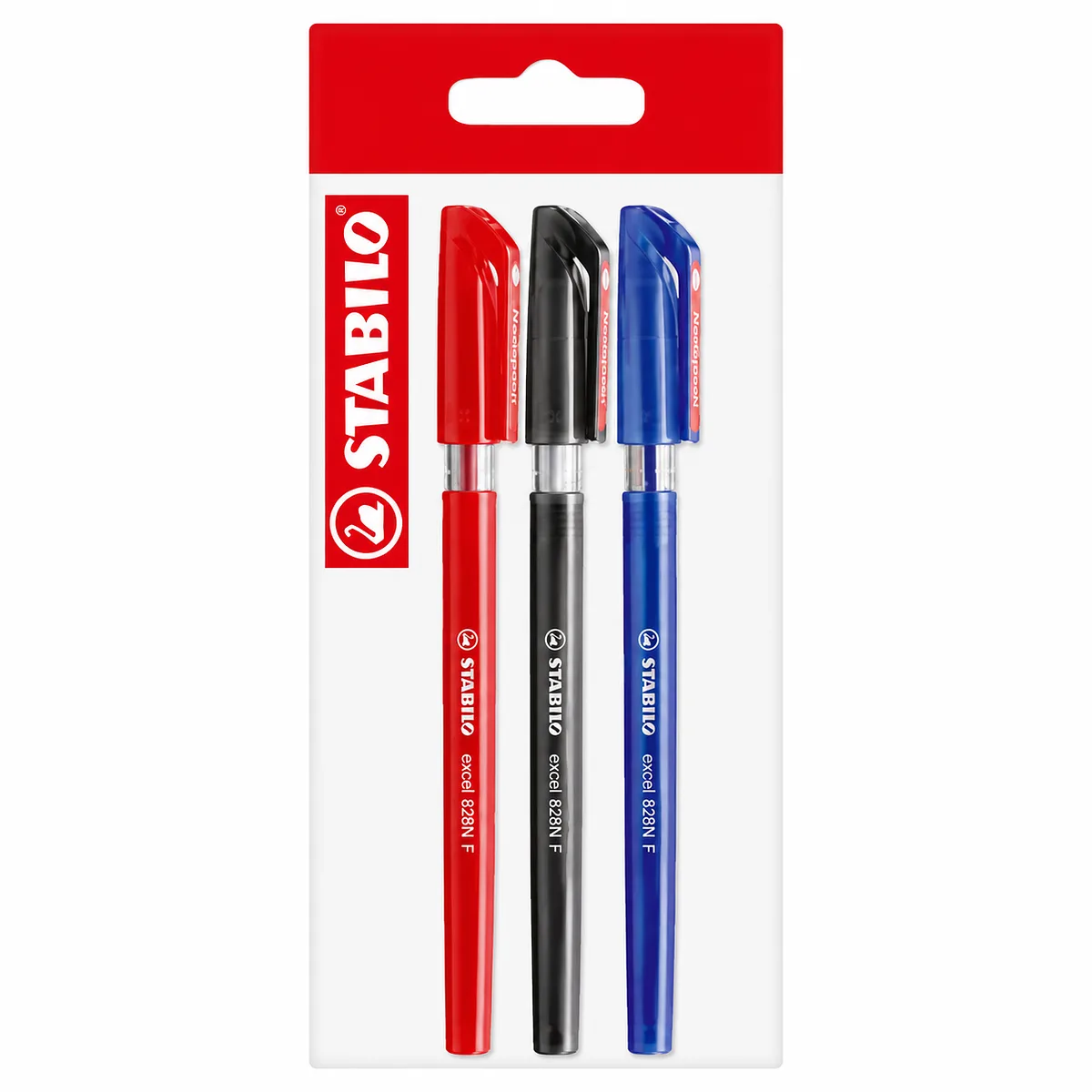 Set de Bolígrafos Stabilo Excel 828N Fino Azul, Negro, Rojo, 3 Lapiceros