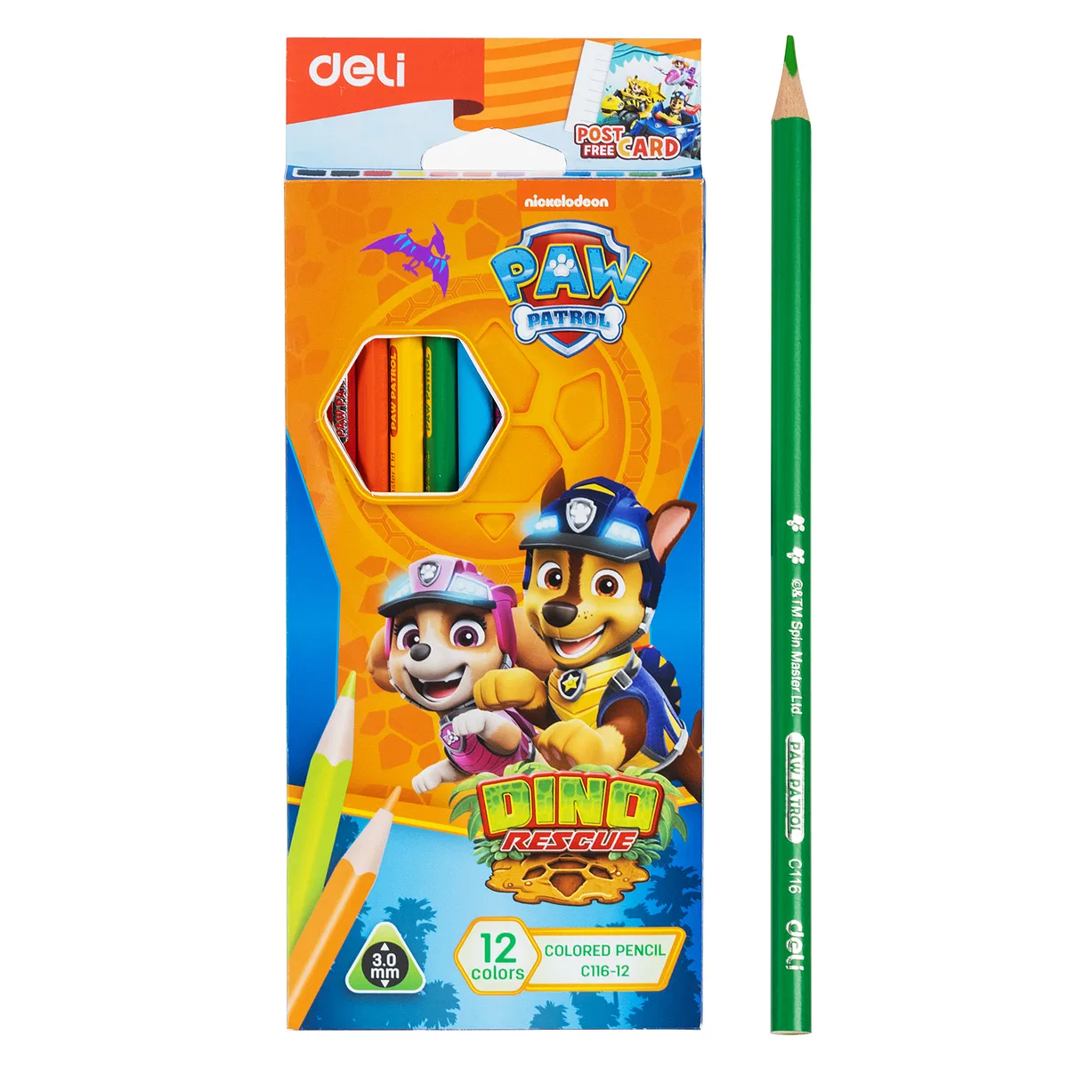 Lápices de Colores Infantiles Paw Patrol, 12 Colores para Regreso a Clases