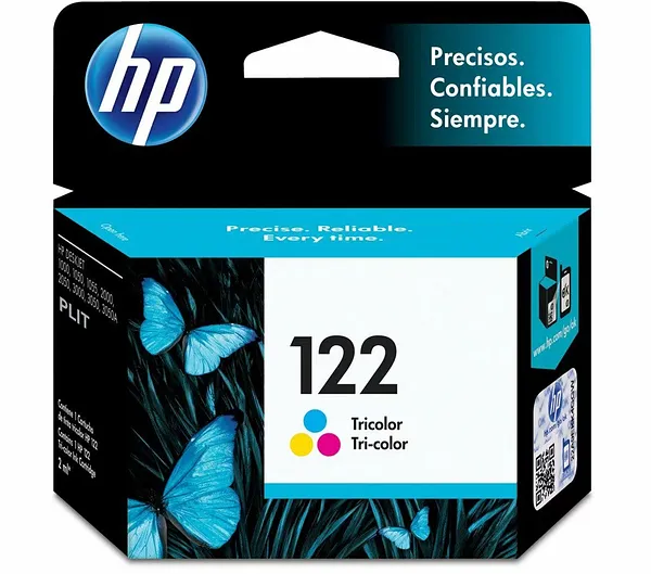 ORIGINAL: Cartucho de Tinta HP 122 (CH562HL), Tri-Color para Impresoras HP DeskJet 1000 y 2000