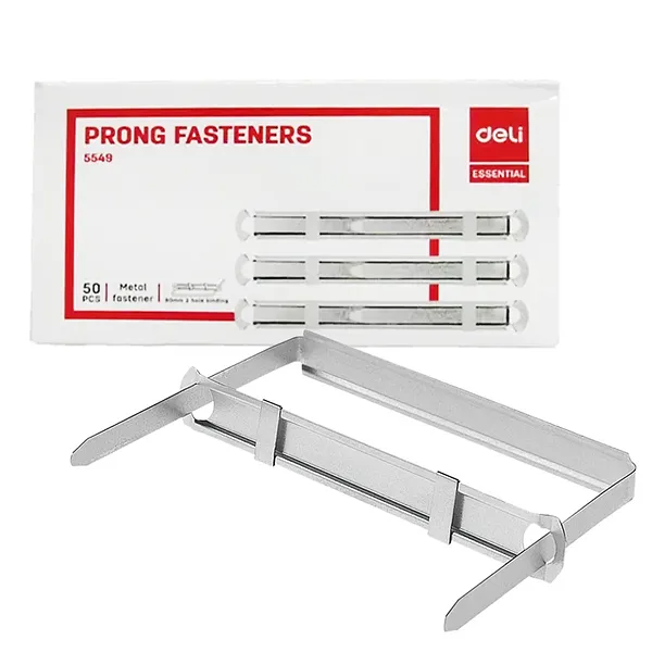 Ganchos Metálicos para Folders 80mm,  Macho/Hembra - Deli Essential