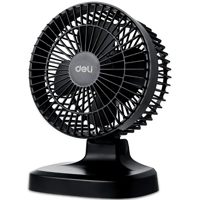 Abanico de Escritorio USB Plástico de 6" Pulgadas,  Negro - Deli  3687