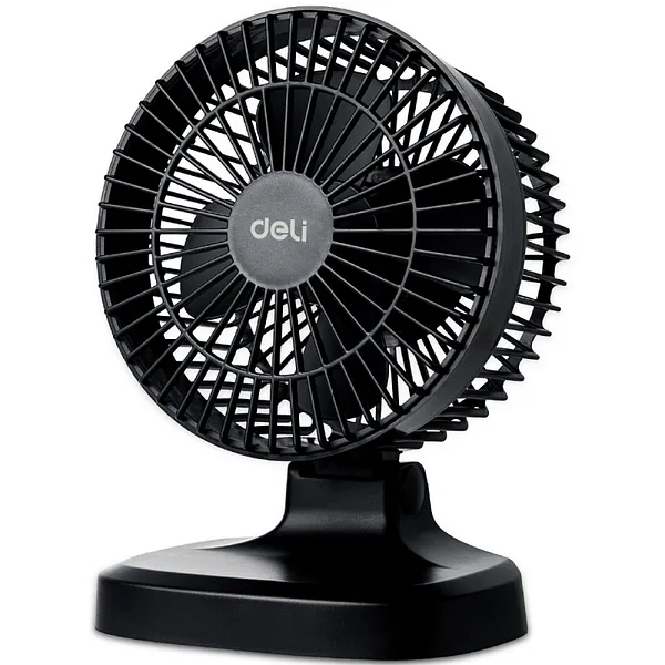 Abanico de Escritorio USB Plástico de 6" Pulgadas,  Negro - Deli  3687