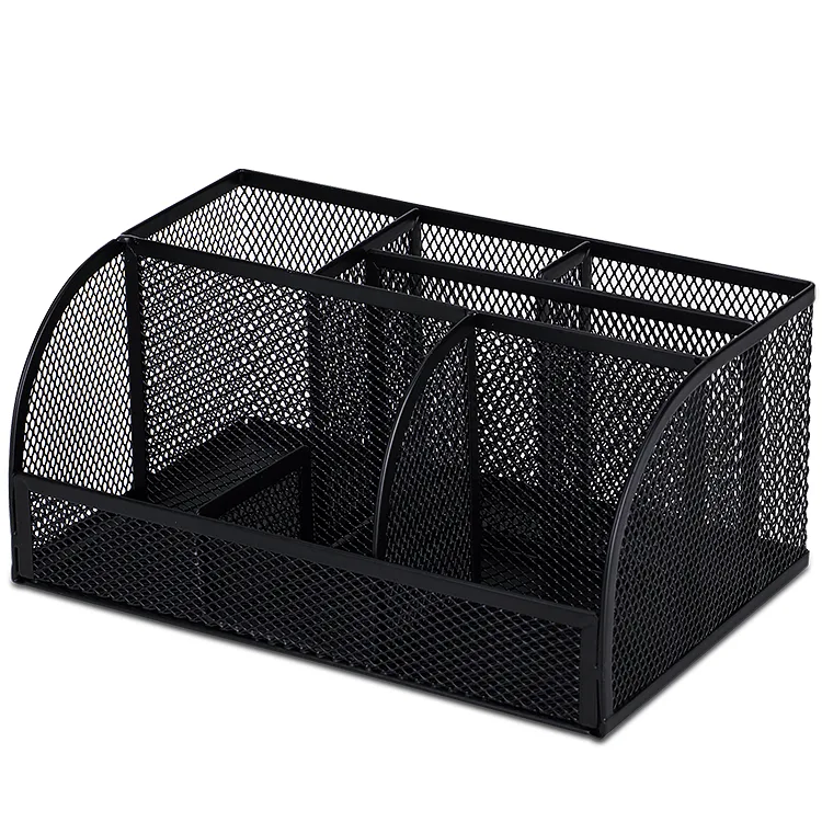 Organizador de Malla Metálica para Escritorio, 7 Div. -Deli 8903