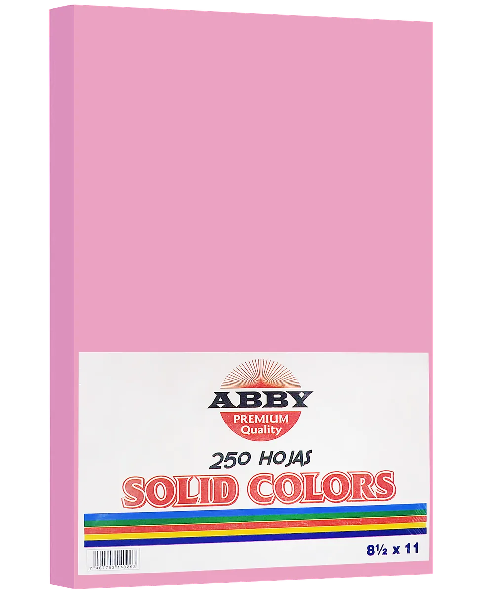 Resma de Papel Rosado 8.5"x 11", 250 hojas