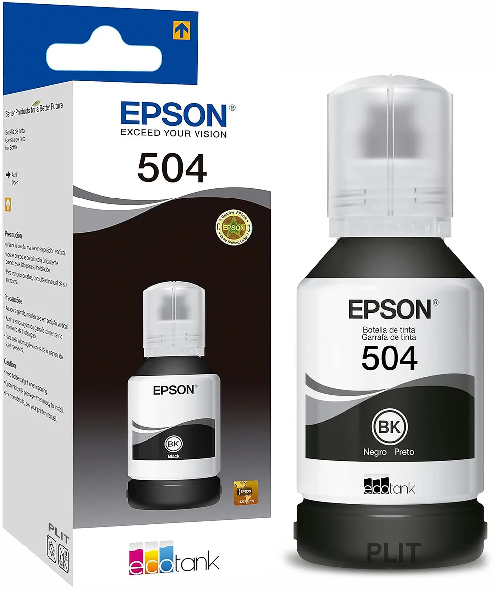 Original: Botella de Tinta Epson 504 Negra para Impresoras EcoTank L4250, L4260, L6270