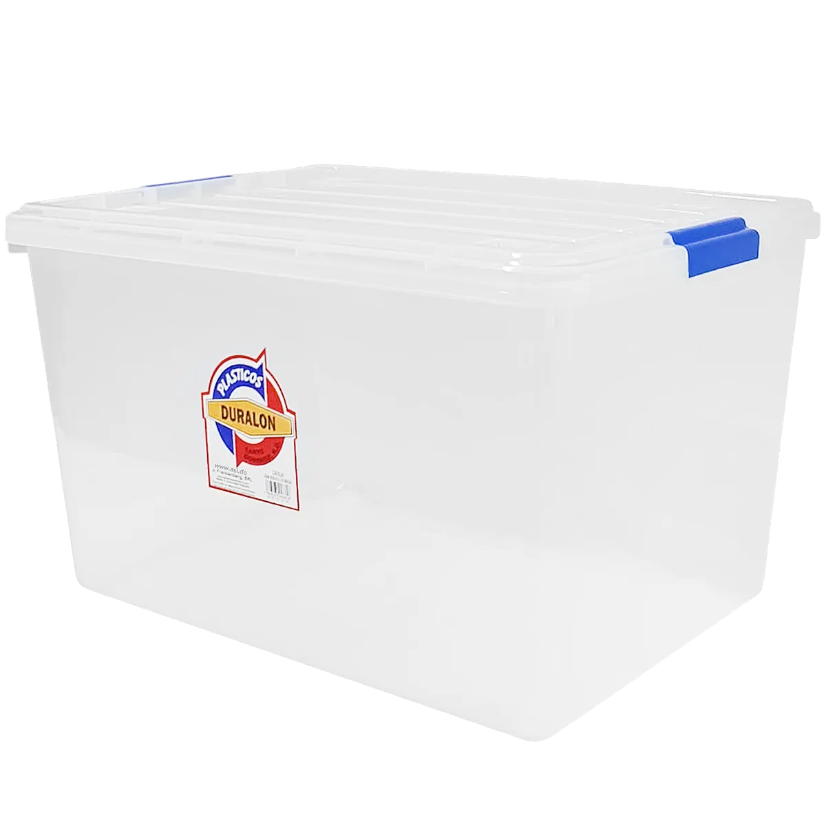Caja Plástica Transparente con Tapa y Ruedas, 51 Litro