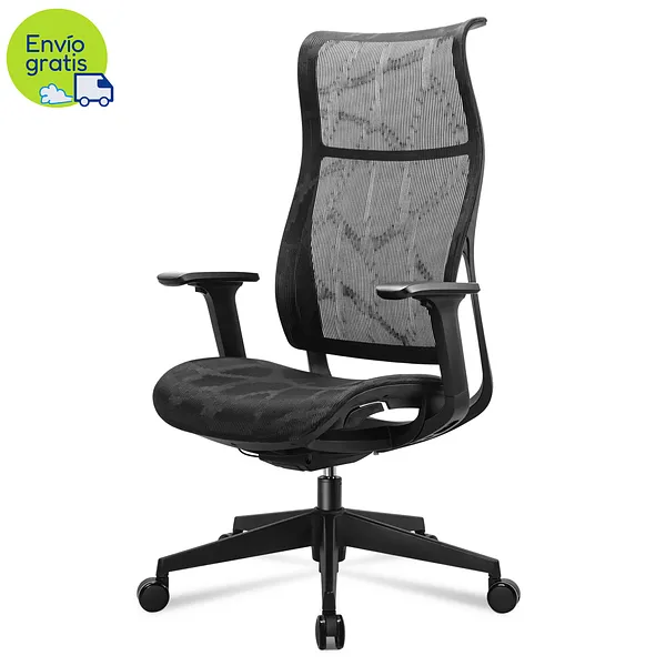 Silla Ejecutiva de Espaldar Alto en Malla, Negro - Deli 91004