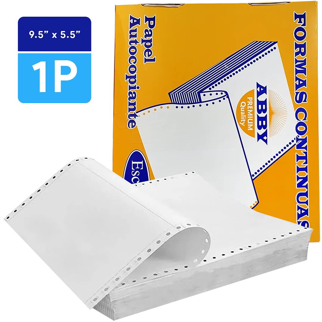 Papel Continuo ABBY 9.5" x 5.5" - 1 Parte