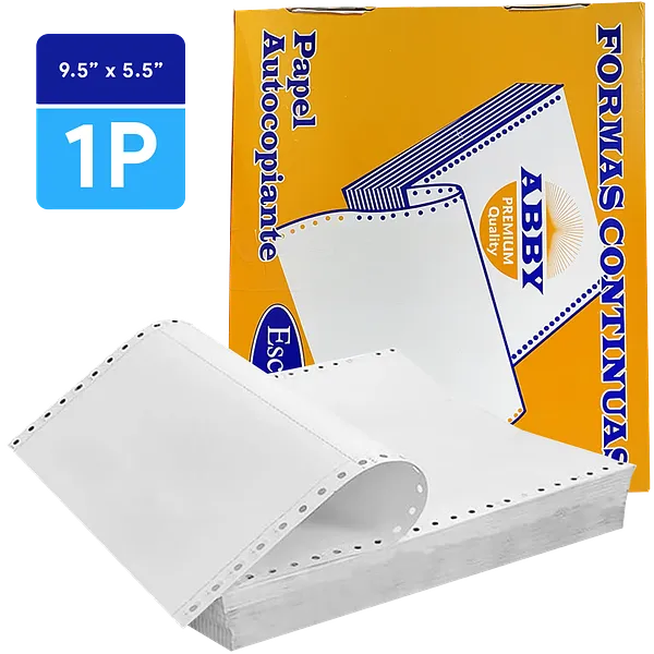 Papel Continuo ABBY 9.5" x 5.5" - 1 Parte