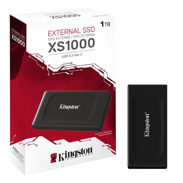 Disco Duro Externo de Bolsillo 1TB Sólido (SSD) Kingston XS1000
