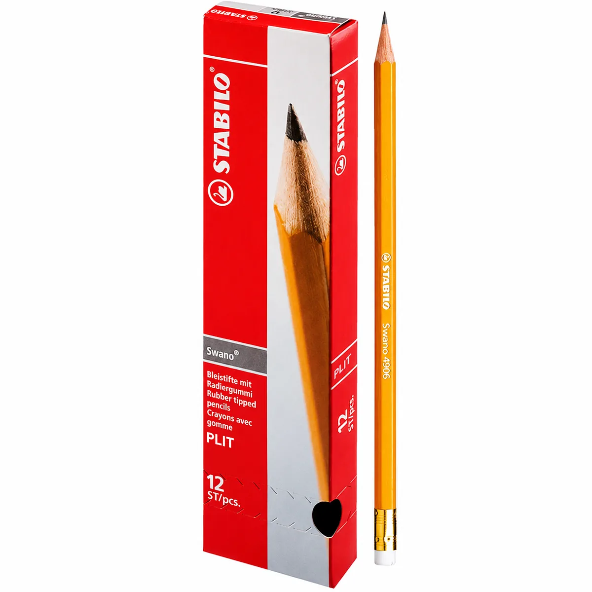 Lápiz de Grafito HB Stabilo Swano 4905, 12 Lápices